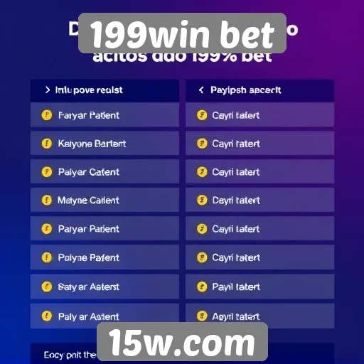 Métodos de pagamento aceitos no 199win bet